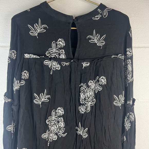 Lulus Black Long Sleeve Embroidered Dress, Large - Picture 8 of 8